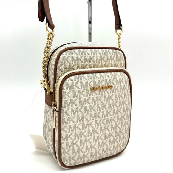 Michael Kors Medium NS Chain Xbody Bag Vanilla - Picture 1 of 10
